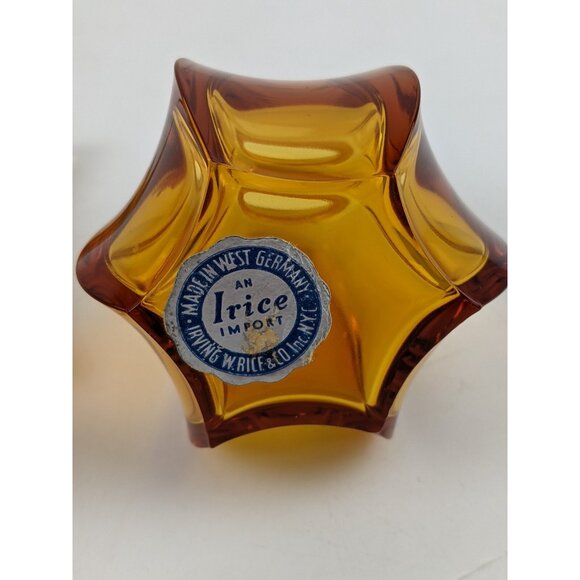 Vintage West Germany Irice Amber Glass Perfume Bottle Pineapple 6" Tall - Picture 7 of 12